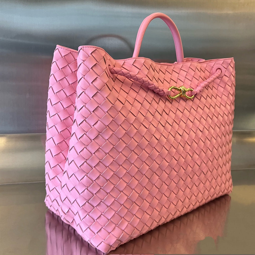 BOTTEGA VENETA LARGE ANDIAMO 45CM PINK LAMBSKIN