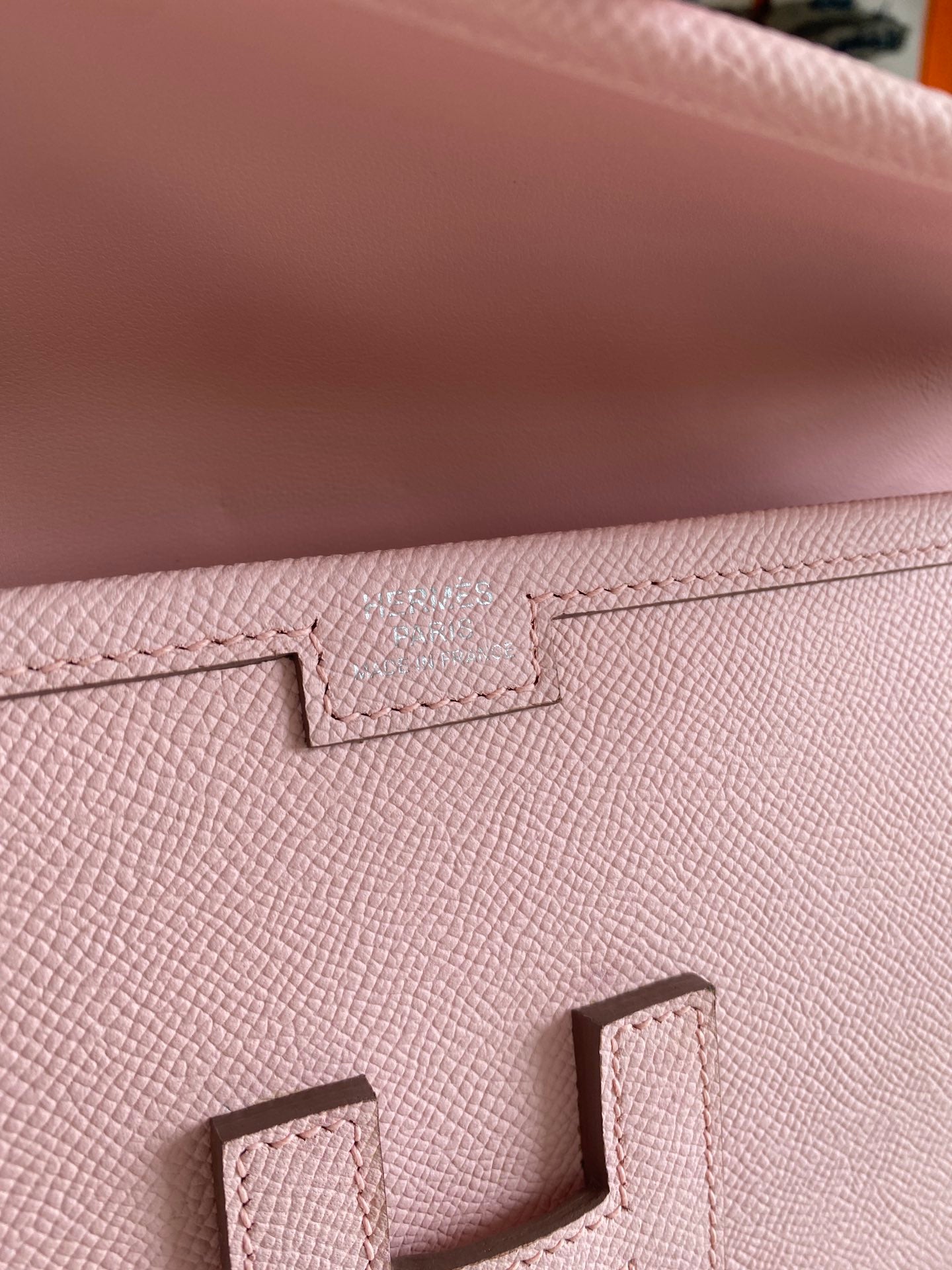 HERMES JIGE ELAN 29 CLUTCH IN CREPE PINK CALFSKIN