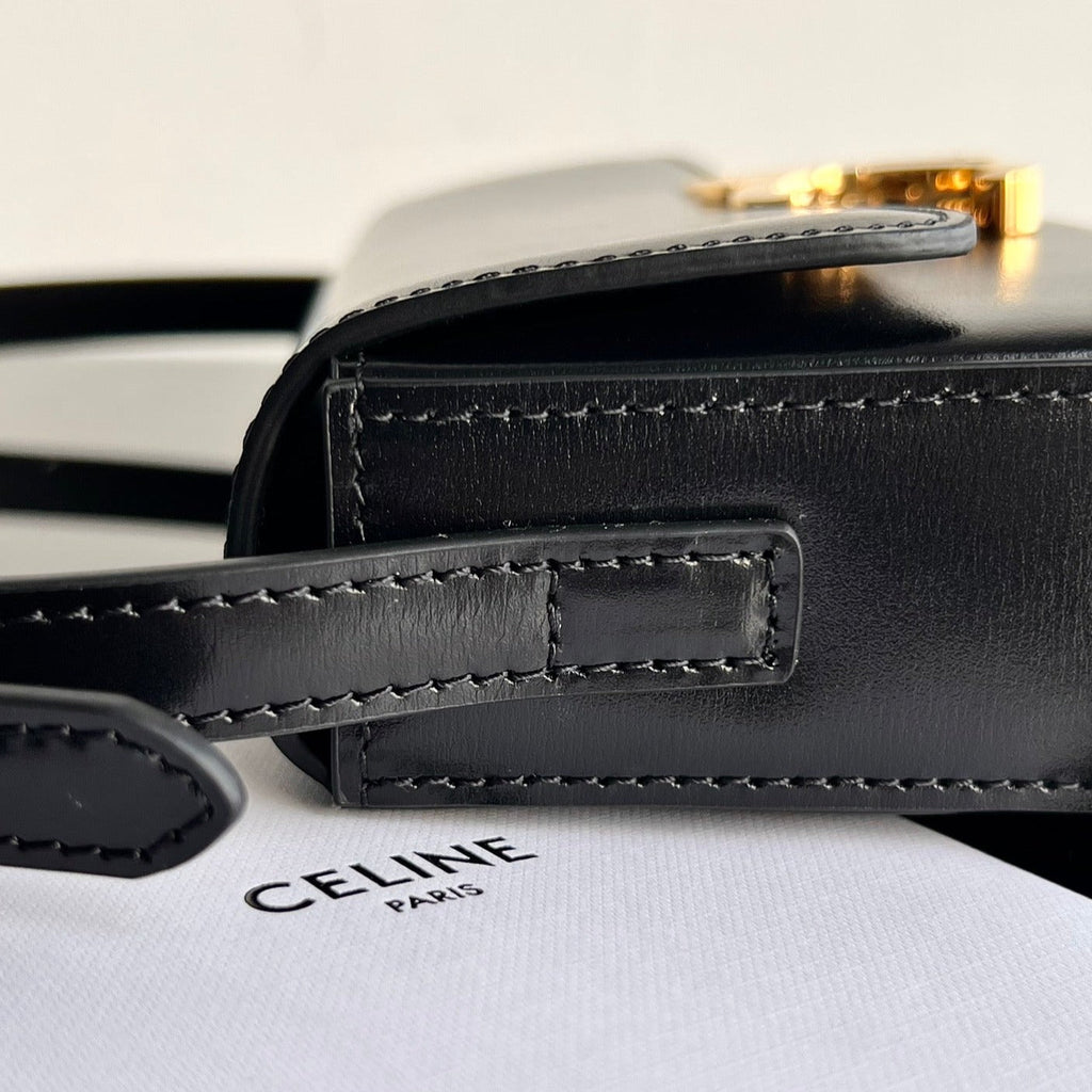 CELINE TRIOMPHE 20 BLACK CALFSKIN
