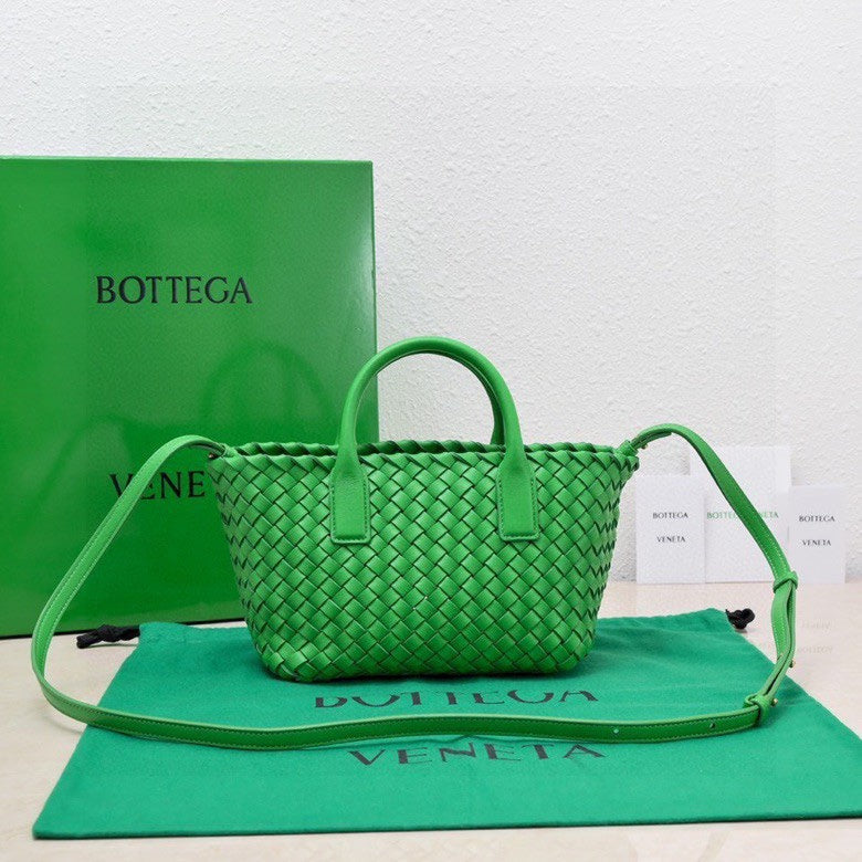BOTTEGA VENETA Mini Cabat 20cm Dark Green Lambskin Ghw