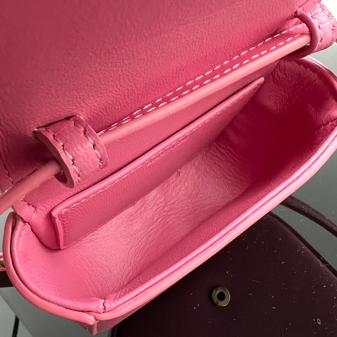 CELINE Triomphe 11 Hot Pink Calfskin Handbag