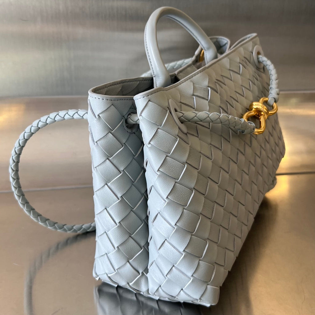 BOTTEGA VENETA SMALL ANDIAMO 29 IN GREY LAMBSKIN