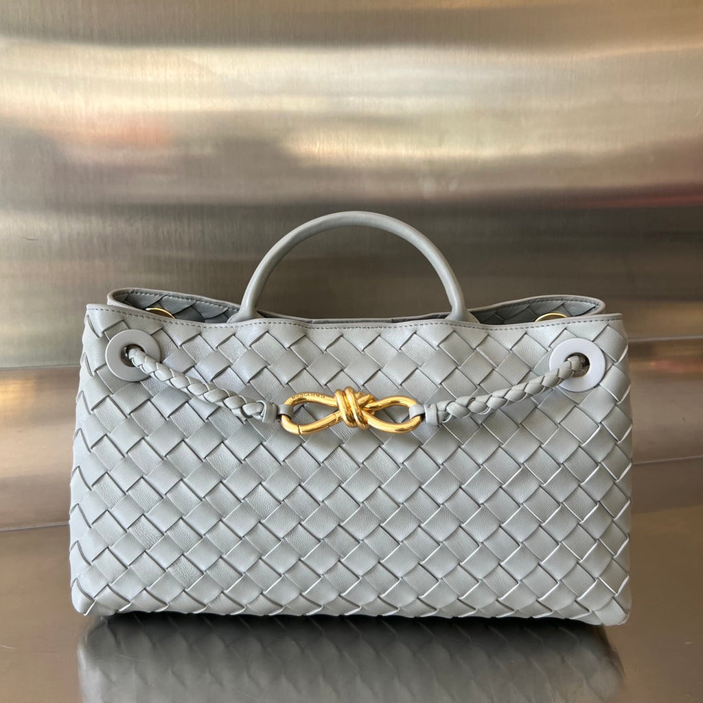 BOTTEGA VENETA SMALL ANDIAMO 29 IN GREY LAMBSKIN