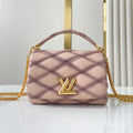 LOUIS VUITTON GO-14 MM 23 IN LIGHT PINK QUILTED LAMBSKIN GOLD HARDWARE