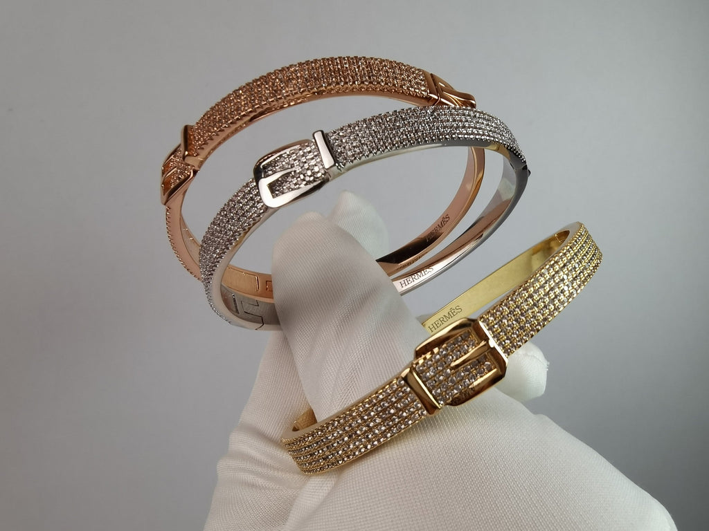18K Kelly Diamond Vintage Hermes Bracelet
