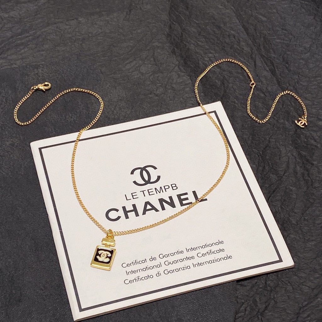 18K  Chanel Perfume Bottle Necklace