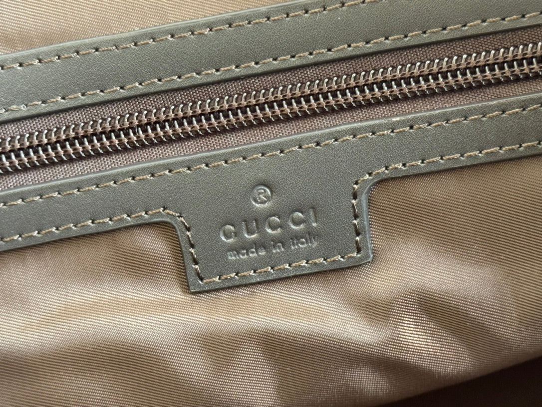 GUCCI SMALL DUFFLE BAG 42 IN BEIGE AND DARK BROWN  CANVAS