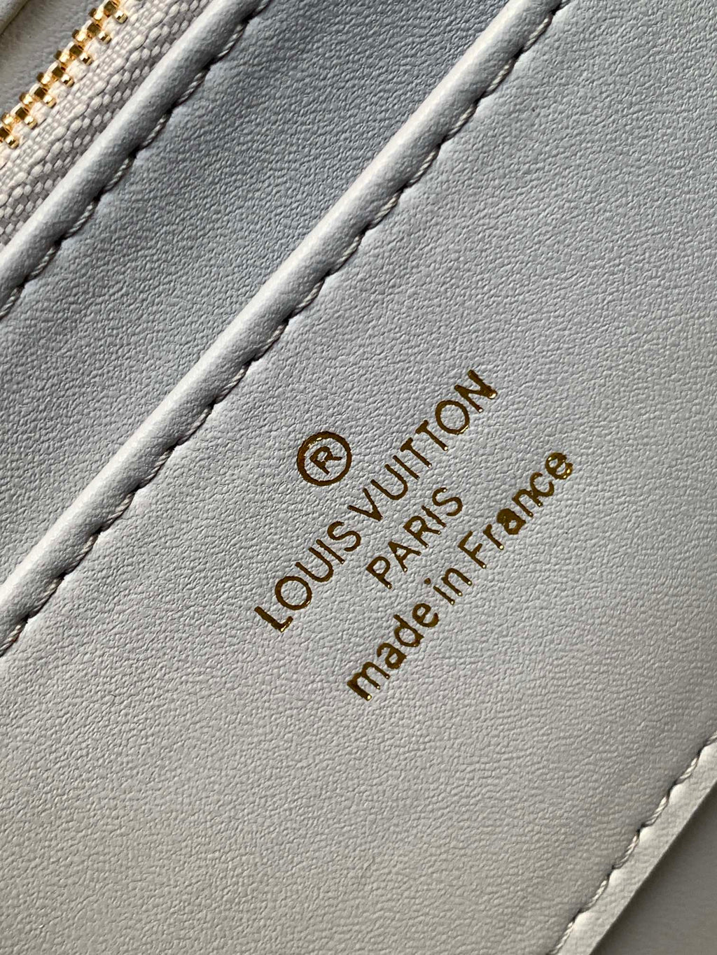 LOUIS VUITTON LV 25S GO-14 MM 23 IN LAVENDER GRAY QUILTED LAMBSKIN GOLD HARDWARE